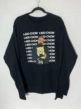 Dog Limited x Drake Collaboration 1-800-CHOW Black Crew Neck Sweatshirt L